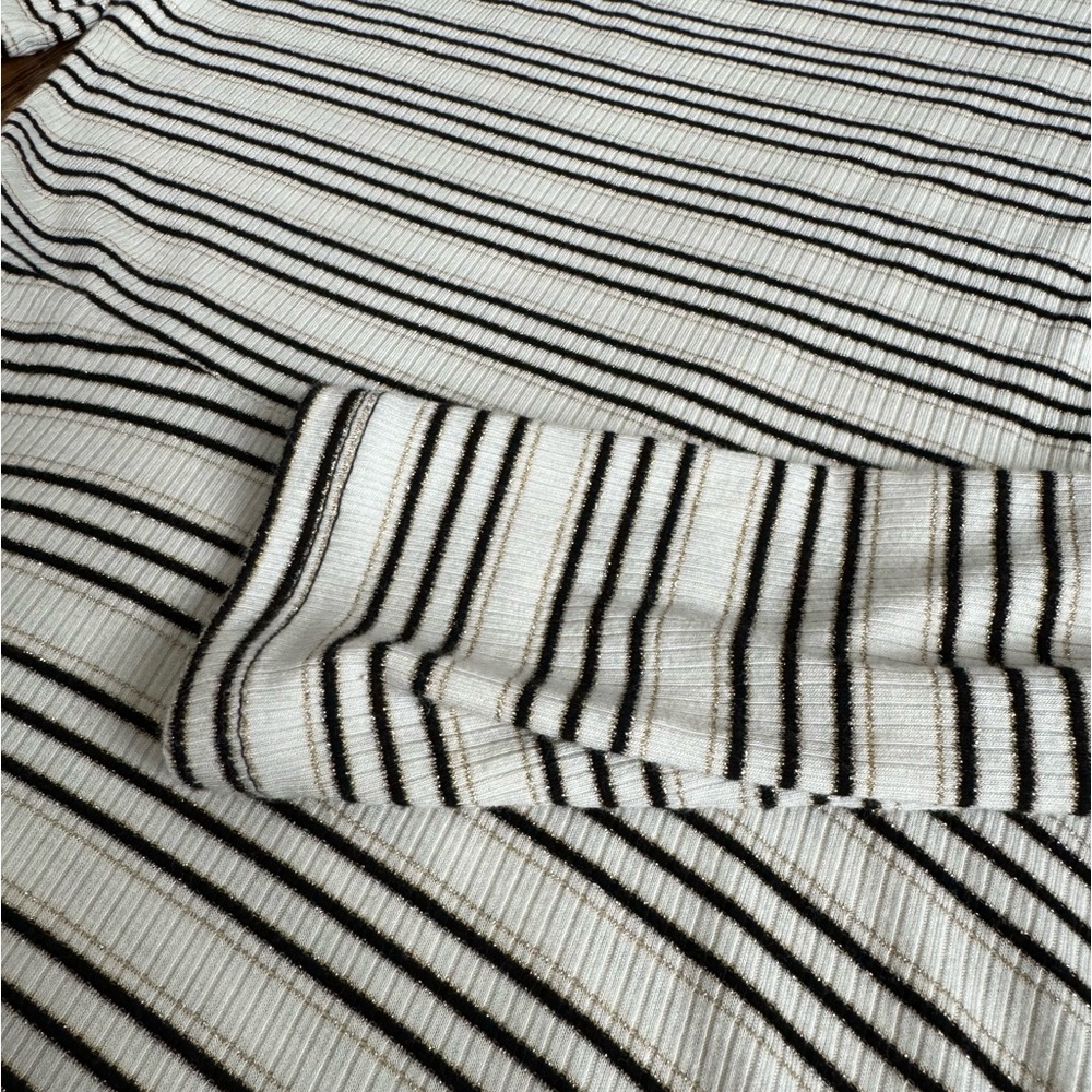 Striped shimmery long-sleeve tween dress